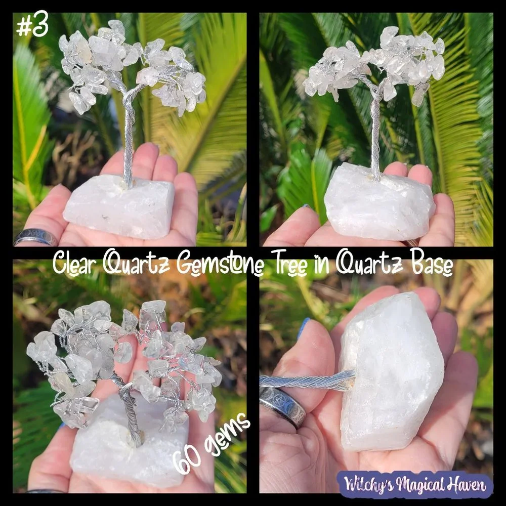 Clear Quartz Gemstone Tree with Quartz Base